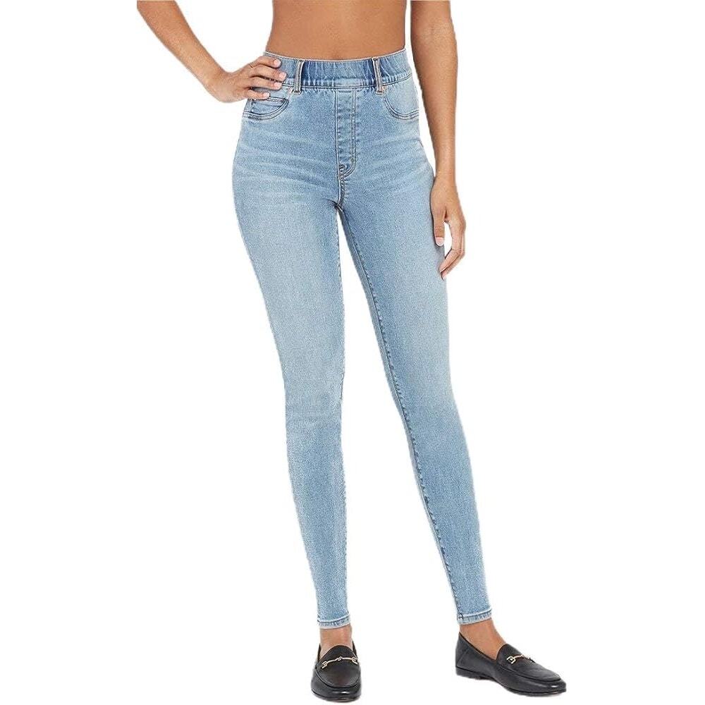 Spanx Ankle Light Vintage Wash Skinny Jeans Pull On Size Medium